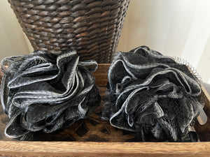 4 Pack Bamboo Charcoal Loofah Puffs